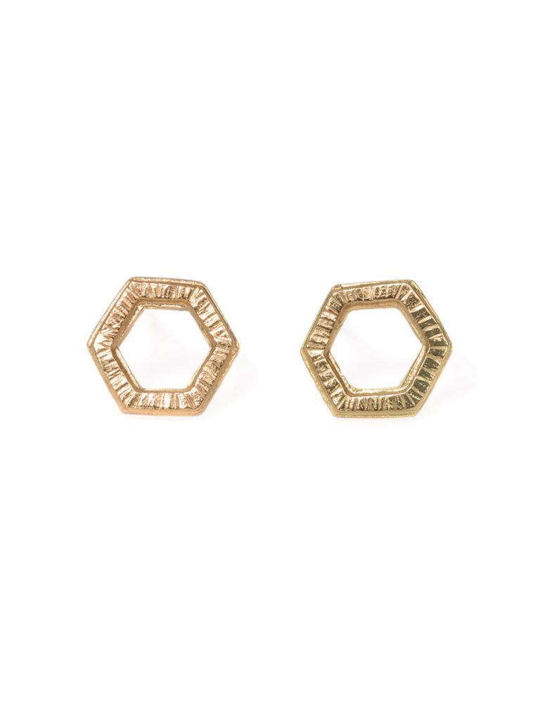 Water Frequency Stud Earrings – Yellow Gold