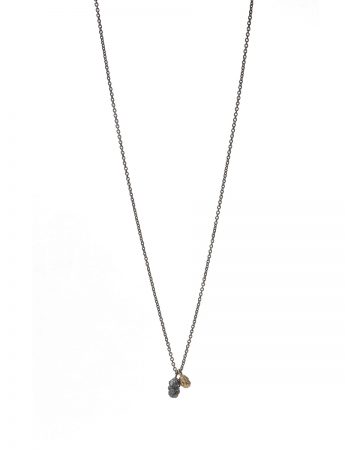 Beachcomber Double Drop Pendant Necklace – Black & Gold