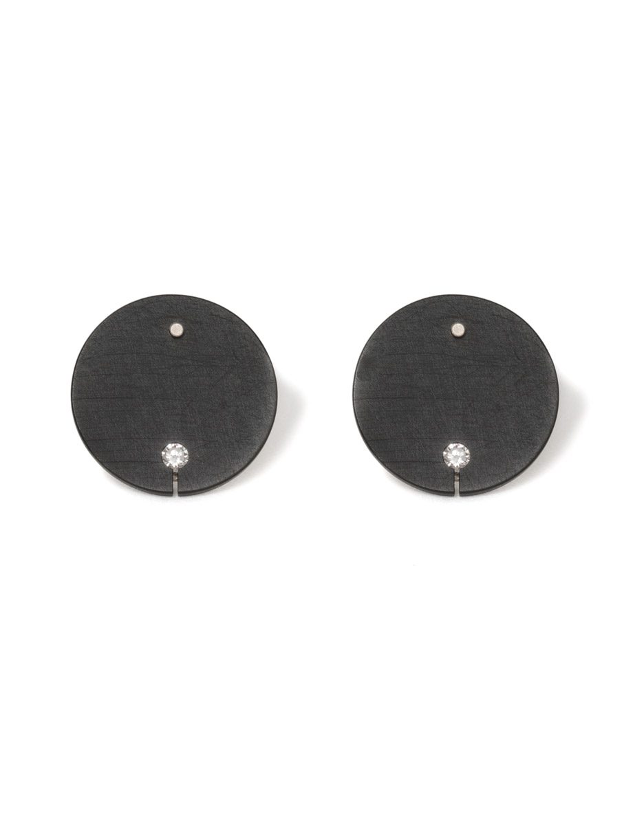 Black 2024 button earrings
