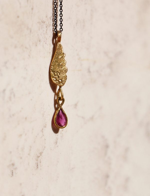 Ruby Wing Necklace