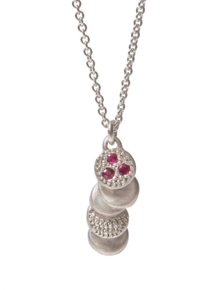 Beloved Assemblage Pendant Necklace – Silver & Ruby