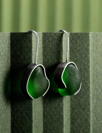 Beach Glass Earrings – Green