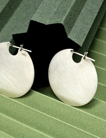Medium U Disk Earrings – Silver