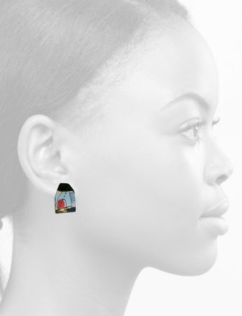 Apron Stud Earrings – Blue & Pink