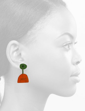 Cutlery Earrings – Green & Orange