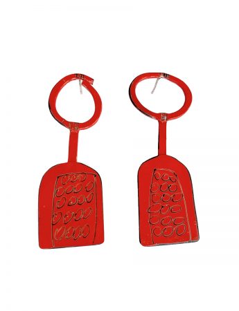 Cutlery Earrings – Red