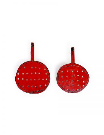 Red Sieve Stud Earrings
