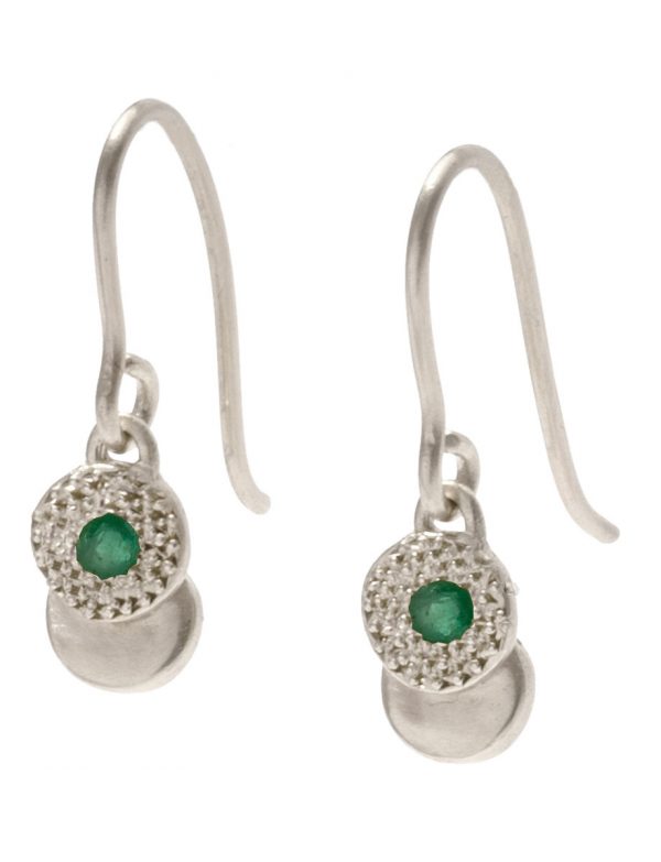Beloved Assemblage Silver Hook Earrings – Emerald