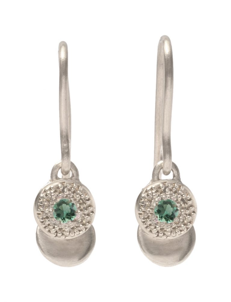 Beloved Assemblage Silver Hook Earrings – Green Tourmaline