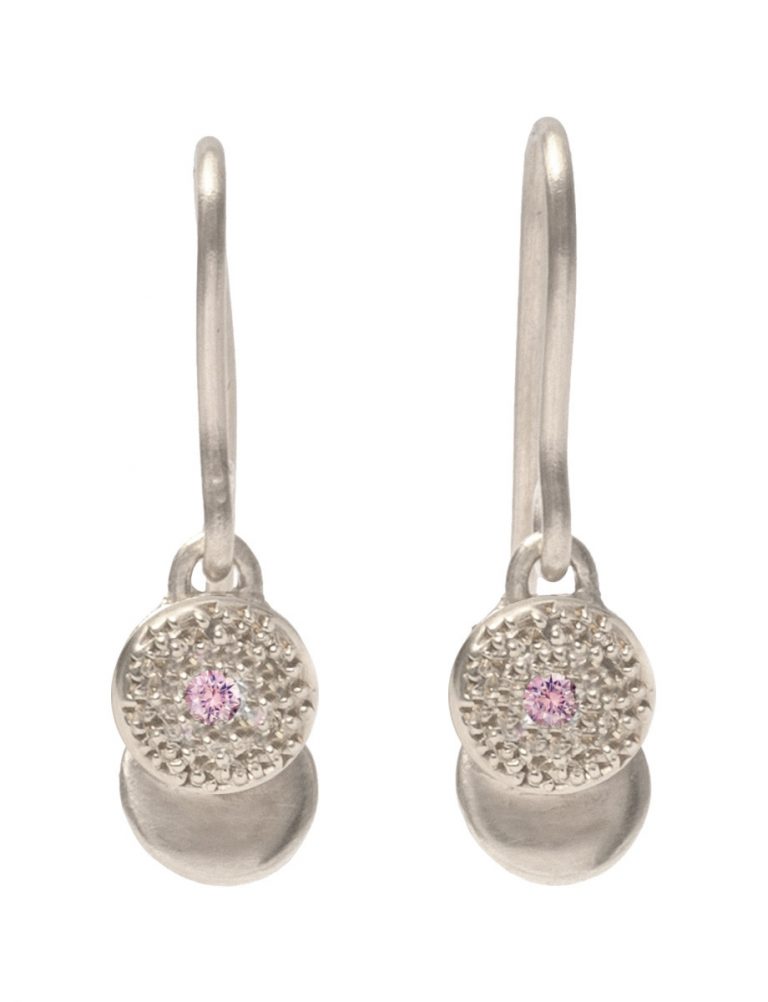 Beloved Assemblage Silver Hook Earrings – Pink Sapphire