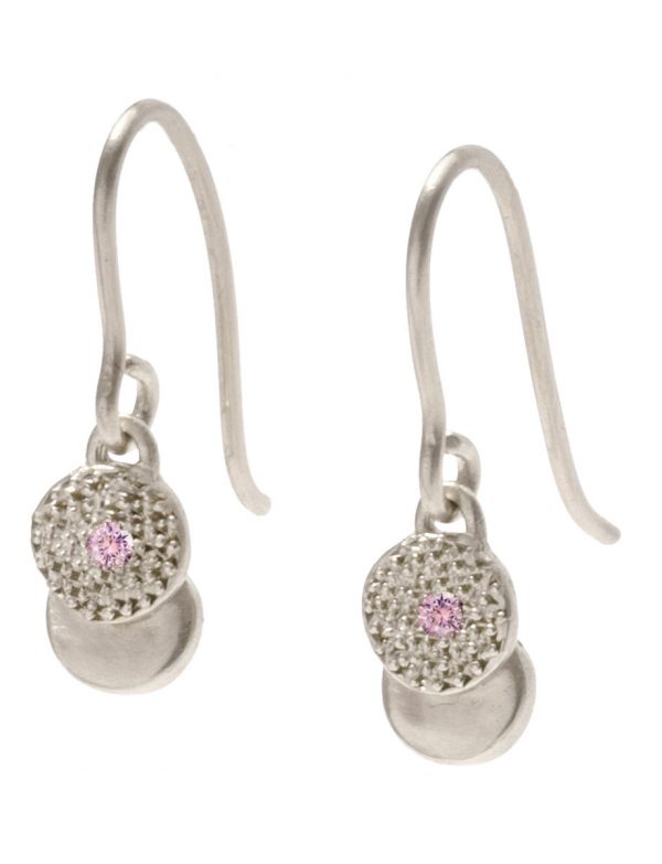 Beloved Assemblage Silver Hook Earrings – Pink Sapphire