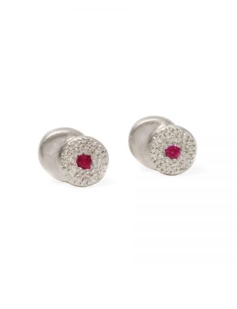 Beloved Assemblage Silver Two Stack Stud Earrings – Ruby