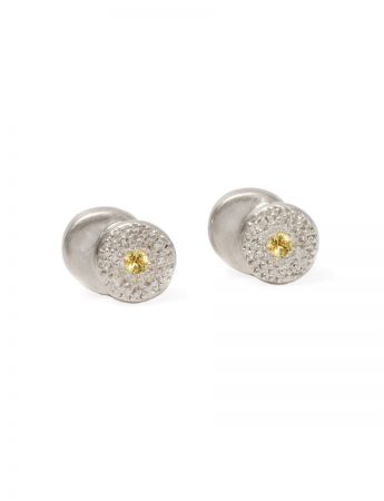 Beloved Assemblage Silver Two Stack Stud Earrings – Yellow Sapphire