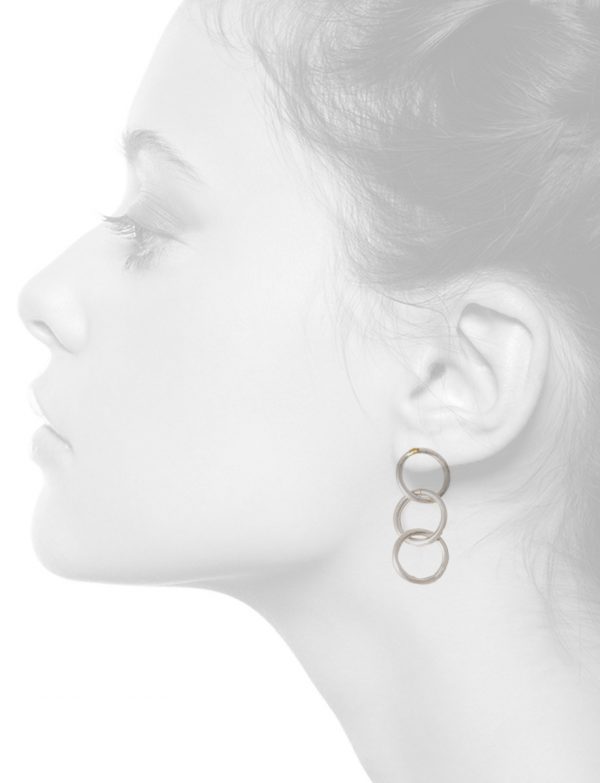 Anthem Three Earrings – Silver & Gold
