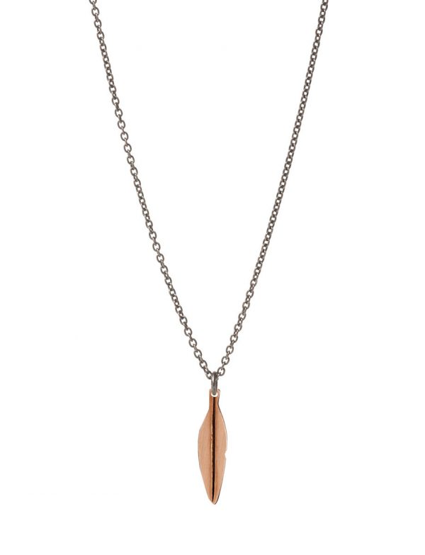 Tiny Eucalyptus Leaf Necklace – Rose Gold