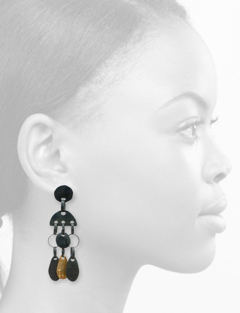 Oracle Earrings – Black & Gold