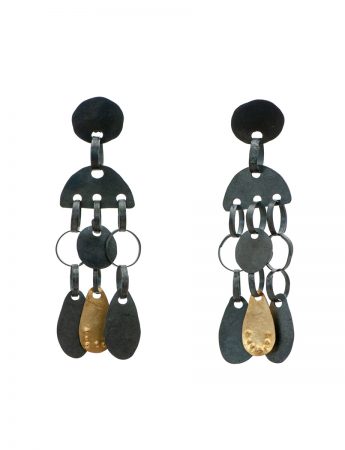 Oracle Earrings – Black & Gold