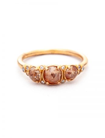 Arctic Autumn Ring – Icy Pink & White Diamonds