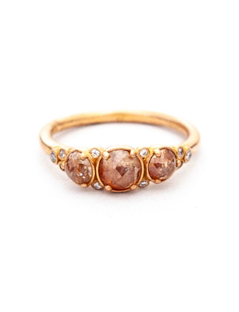 Arctic Autumn Ring – Icy Pink & White Diamonds