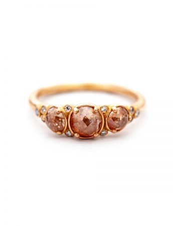 Arctic Autumn Ring – Icy Pink & White Diamonds