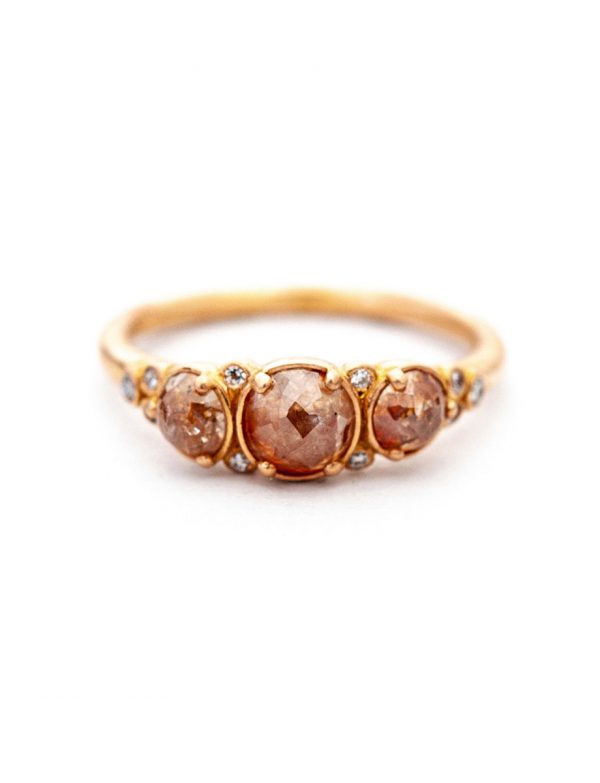 Arctic Autumn Ring – Icy Pink & White Diamonds