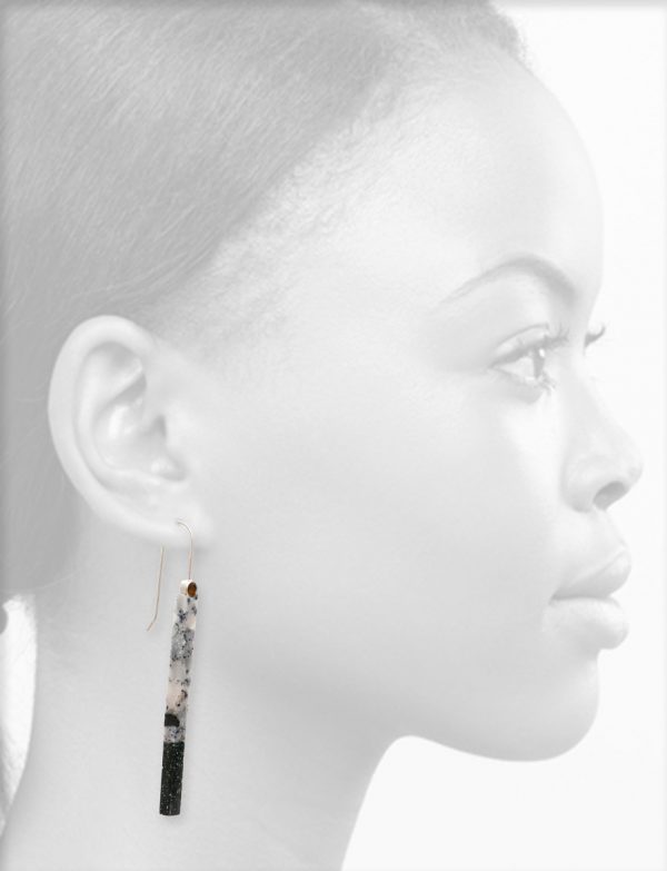 Long Asymmetric Bronze Tourmaline Drop Earrings