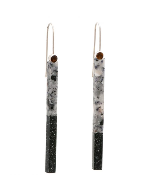 Long Asymmetric Bronze Tourmaline Drop Earrings