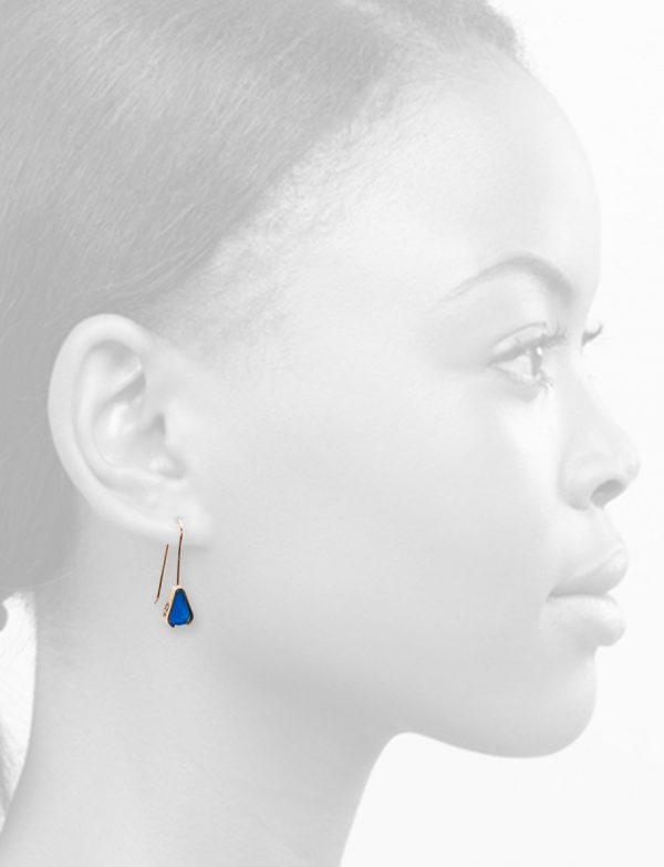 Beach Glass Earrings – Dark Blue
