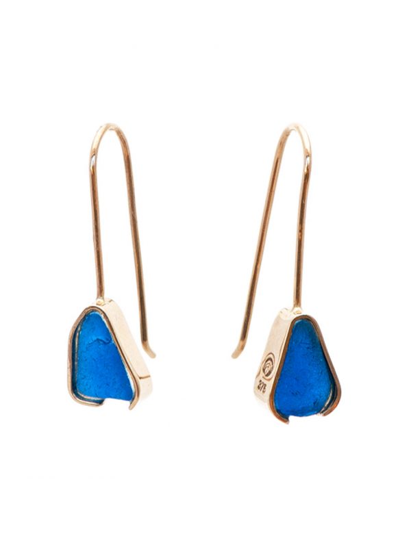 Beach Glass Earrings – Dark Blue