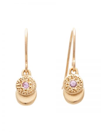 Beloved Assemblage Two Stack Hook Earrings – Gold & Pink Sapphires