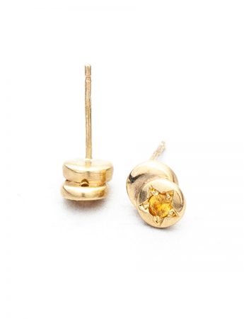 Beloved Assemblage Two Stack Stud Earrings – Gold & Yellow Sapphires