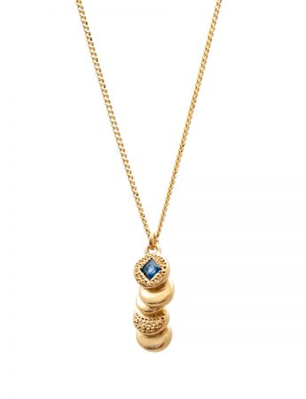 Beloved Assemblage Stacked Discs Pendant Necklace – Gold & Blue Sapphire