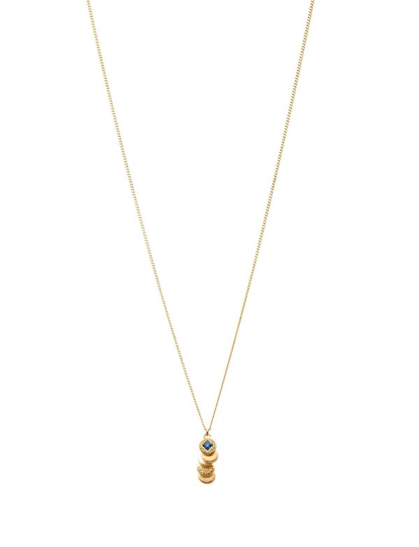 Beloved Assemblage Stacked Discs Pendant Necklace – Gold & Blue Sapphire
