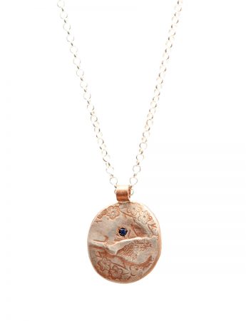 Cherry Blossom Charm Pendant Necklace – Rose Gold And Iolite