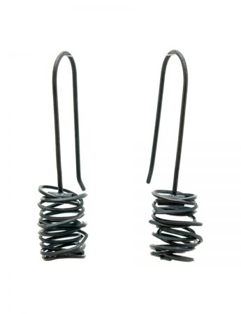 Coil Hook Earrings – Black