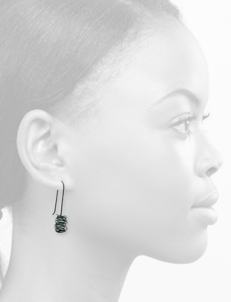 Coil Hook Earrings – Black
