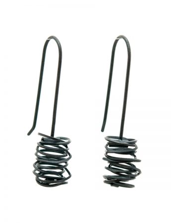 Coil Hook Earrings – Black