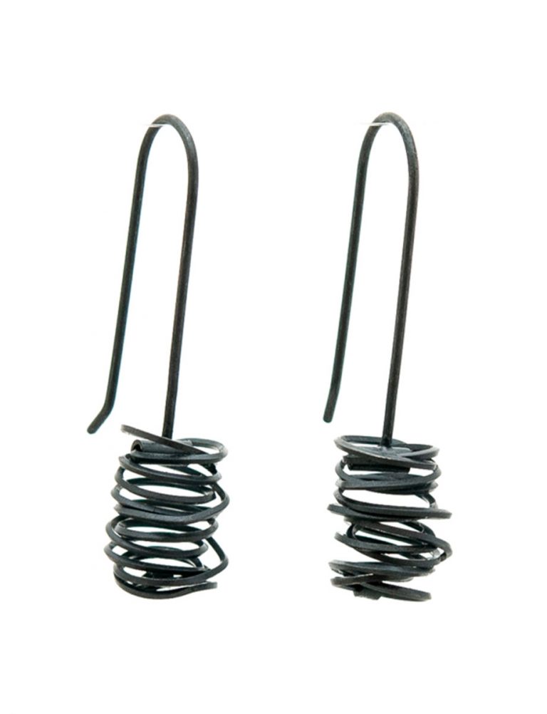Coil Hook Earrings – Black