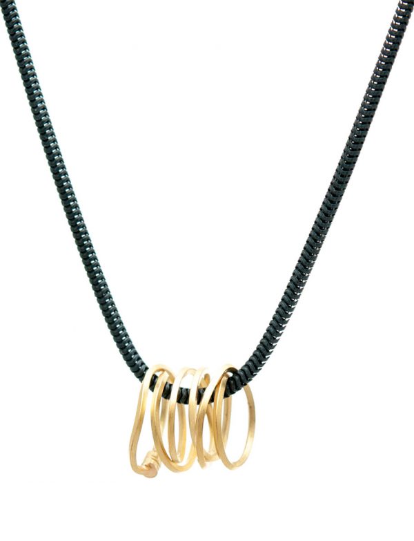 Long Coil Pendant Necklace – Yellow Gold