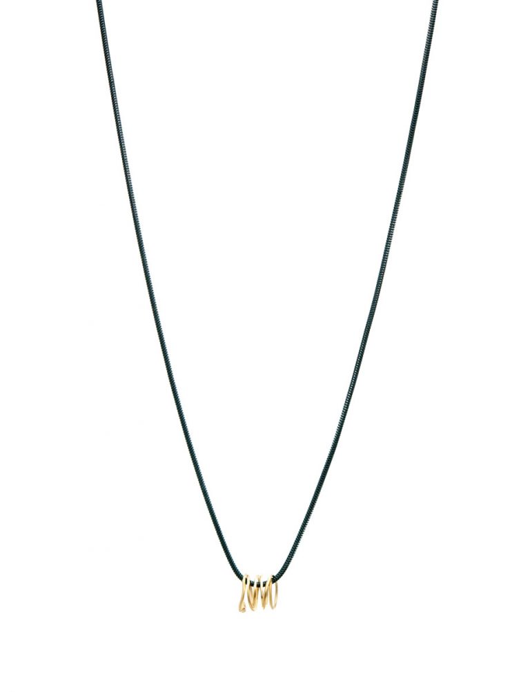 Long Coil Pendant Necklace – Yellow Gold
