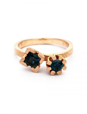 Endellion Ring – Teal & Blue Sapphires