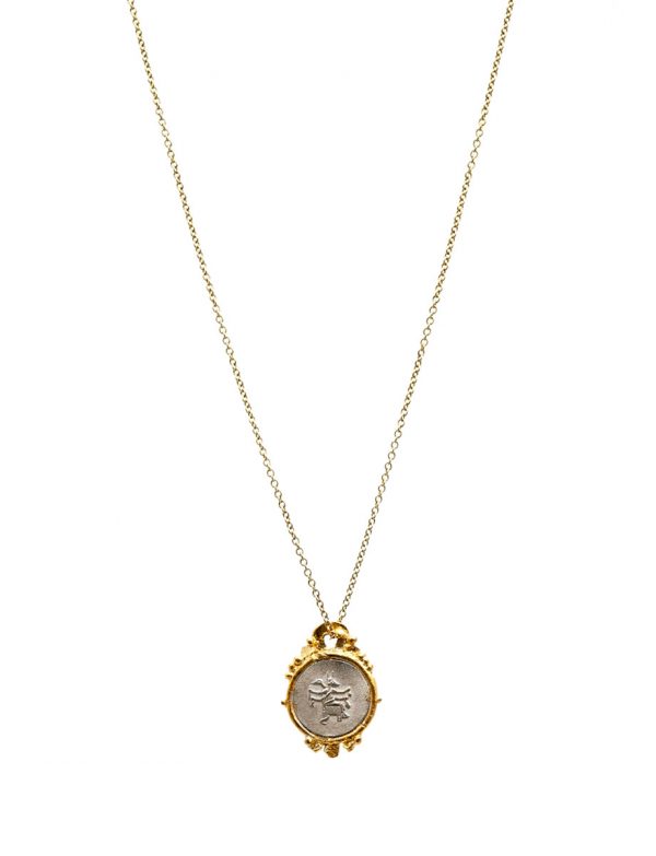 Goddess Of Protection Pendant Necklace – Silver & Gold