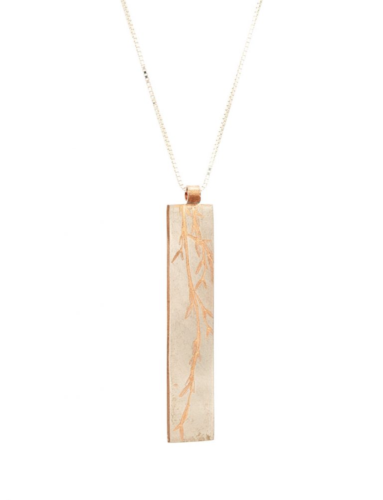 Grass Pendant Necklace – Rose Gold