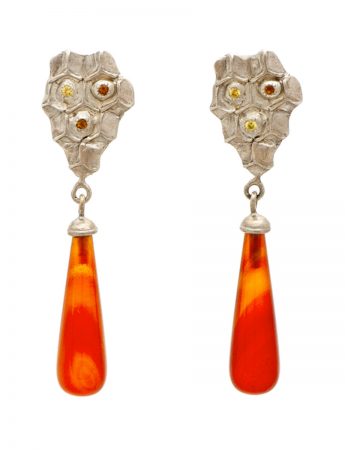 Honey Drop Carnelian Earrings