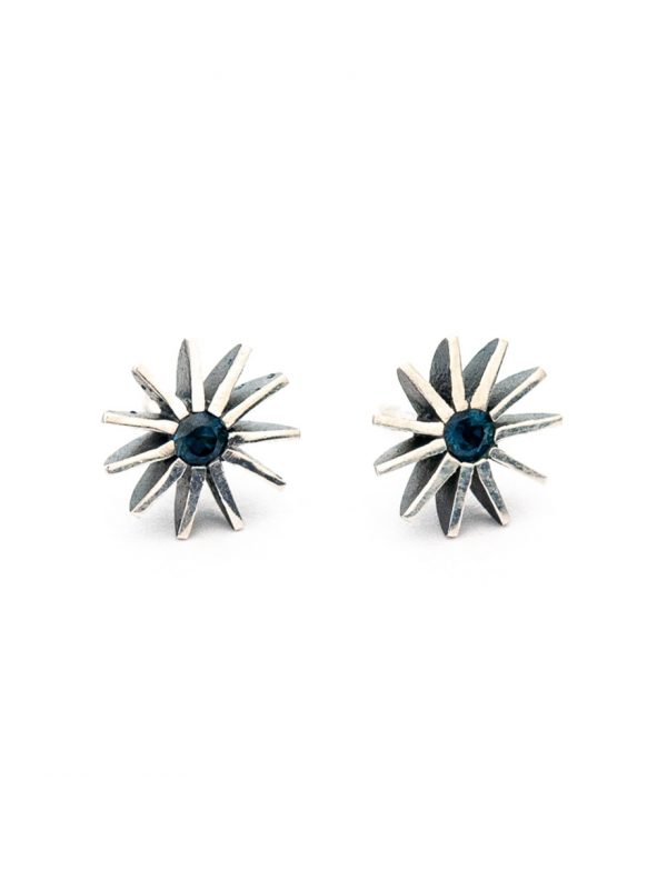 Large Radiant Star Earrings – Blue Sapphire