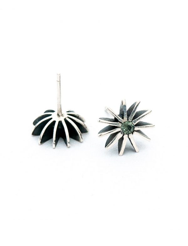 Large Radiant Star Earrings – Green Sapphires