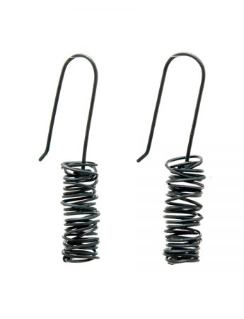 Ultra Coil Hook Earrings – Black