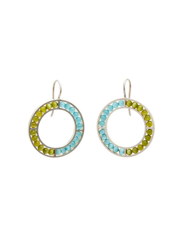 Quatro Earrings – Light Blue & Green
