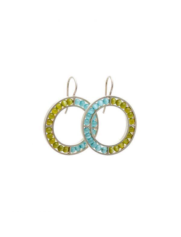 Quatro Earrings – Light Blue & Green