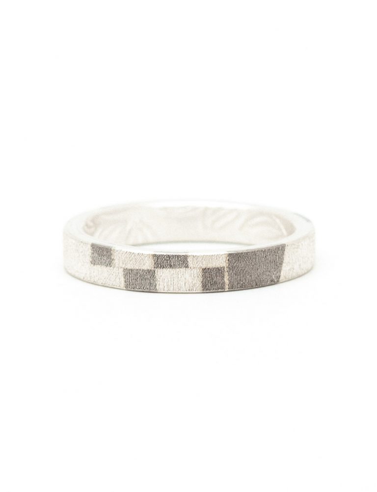 Patterned Chogak Lucky Ring – Silver & Monel